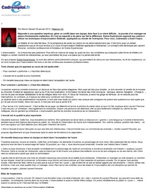 article cadremploi improvisation